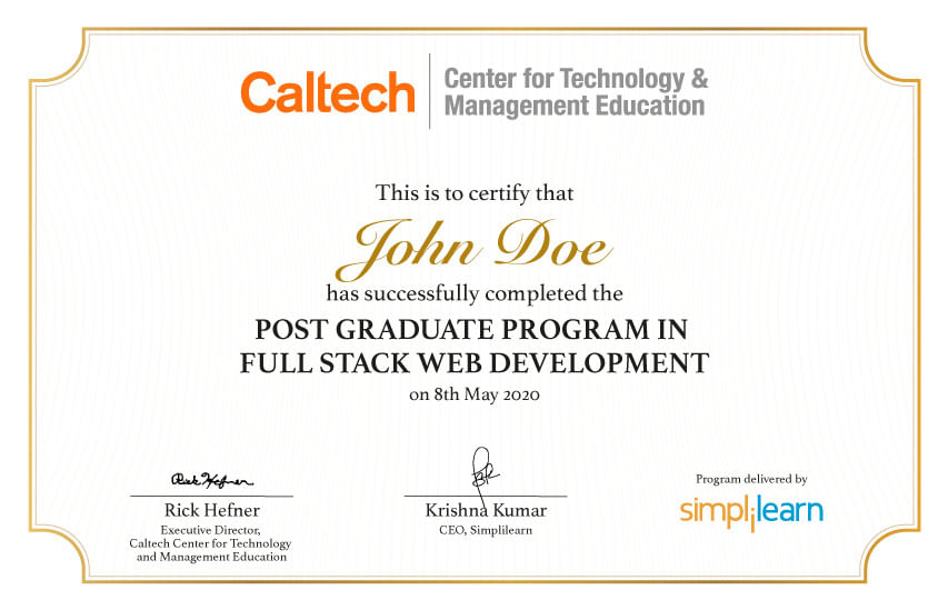 Caltech CTME Certificate